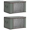 vidaXL Bo&icirc;te de rangement avec fen&ecirc;tre lat&eacute;rale transparente 2 pc Gris