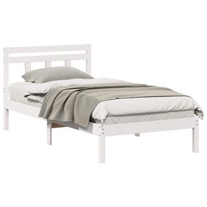 vidaXL Cadre de lit Blanc 80 x 200 cm Pin massif