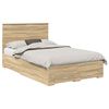 vidaXL Cadre de lit Ch&ecirc;ne Sonoma 135 x 190 cm Bois d'ing&eacute;nierie