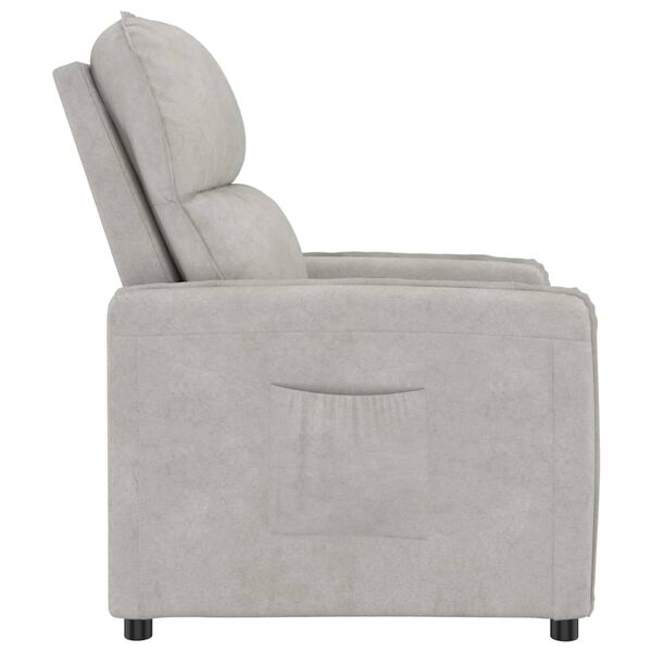 vidaXL Fauteuil inclinable Gris clair Tissu microfibre