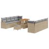vidaXL Ensemble de canap&eacute; de jardin 11 pc Beige polyrotin