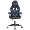 vidaXL Chaise de jeu pivotante Noir et bleu Similicuir