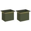 vidaXL Jardini&egrave;re de jardin avec LED 2 pc Vert olive 30 x 40 x 30 cm
