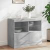 vidaXL Buffet avec lumières LED gris béton 81x37x67 cm