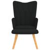 vidaXL Chaise de relaxation avec tabouret Noir Tissu