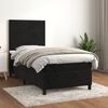 vidaXL Sommier &agrave; lattes de lit avec matelas Noir 100x200 cm Velours