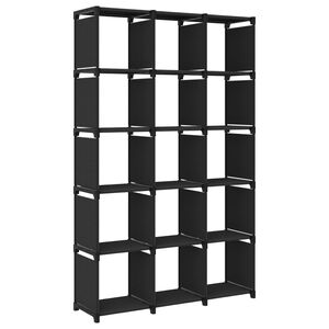 vidaXL &Eacute;tag&egrave;re d'affichage 15 cubes Noir 103x30x175,5 cm Tissu