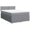 vidaXL Sommier &agrave; lattes de lit avec matelas Gris clair 140x200cm Tissu