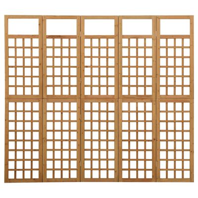 vidaXL Cloison de séparation à 5 panneaux Bois de pin 201,5x180 cm