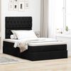 vidaXL Cadre de lit ottoman avec matelas noir 120x200cm tissu