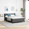 vidaXL Lit &agrave; ressorts avec matelas Gris fonc&eacute; 200 x 140 cm Polyester