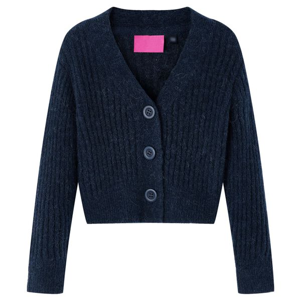 Cardigan tricot&eacute; pour enfants bleu marine 116