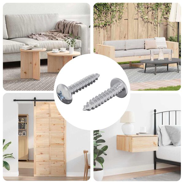 vidaXL Vis en bois 2 pcs Argent&eacute; M4 x 20 mm Acier