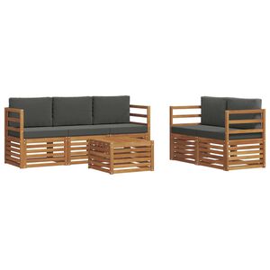 vidaXL Ensembles de canap&eacute;s avec coussin 6 pcs Naturel et Anthracite