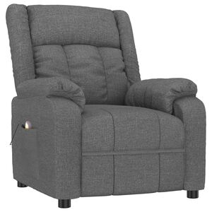 vidaXL Fauteuil de massage Gris fonc&eacute; Tissu