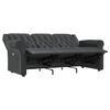 vidaXL Fauteuil de massage inclinable 3places noir brillant similicuir