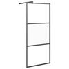vidaXL Paroi de douche 80x195 cm Verre ESG demi-d&eacute;poli Noir