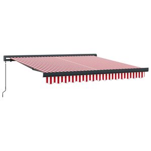 vidaXL Auvent R&eacute;tractable Rouge et Blanc 300 x 250 cm Tissu et M&eacute;tal
