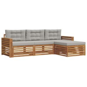 vidaXL Ensemble de canap&eacute;s d'ext&eacute;rieur Gris Naturel et Clair