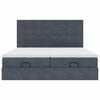 VidaXL Cadre de lit ottoman avec matelas gris foncé 180x200cm velours