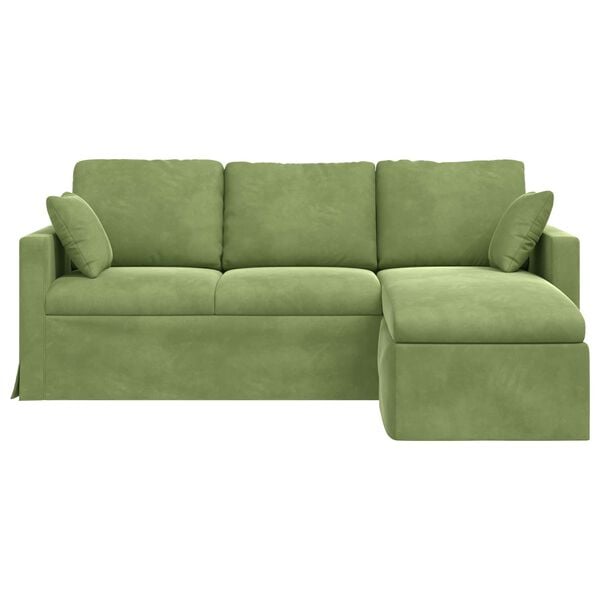 vidaXL Canap&eacute; Vert clair 198 x 134 x 80 cm Velours