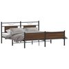 vidaXL Cadre de lit en m&eacute;tal sans matelas ch&ecirc;ne marron 183x213 cm