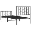 vidaXL Cadre de lit m&eacute;tal sans matelas avec pied de lit noir 80x200 cm