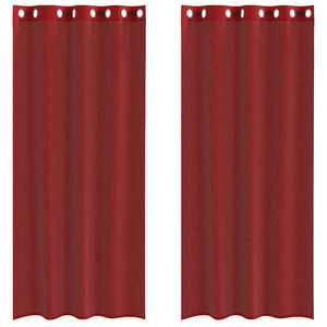 vidaXL Rideaux en voile avec &oelig;illets 2 pcs rouge bordeaux