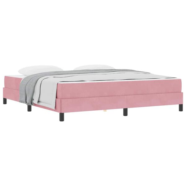 vidaXL Lit à ressorts avec matelas Rose 180 x 220 cm tissu