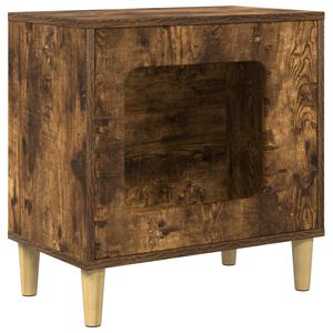 vidaXL Maison pour chat Ch&ecirc;ne fum&eacute; 51 x 30 x 52 cm Bois d'ing&eacute;nierie