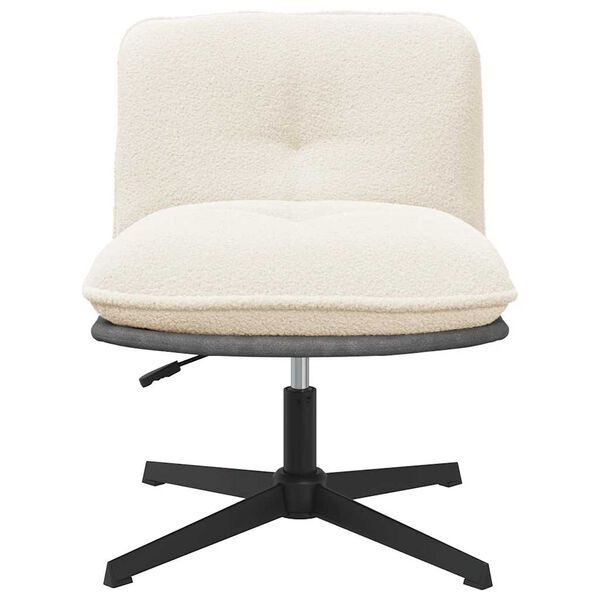 vidaXL Chaise pivotante de bureau cr&egrave;me boucl&eacute; comme de la laine tissu