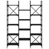 vidaXL Biblioth&egrave;que noir 127,5x28,5x172,5 cm bois d'ing&eacute;nierie