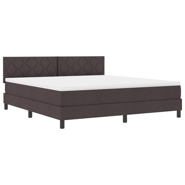 vidaXL Lit &agrave; ressorts avec matelas Marron fonc&eacute; 180 x 200 cm tissu