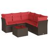vidaXL Salon de jardin 6 pcs avec coussins marron r&eacute;sine tress&eacute;e