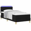 vidaXL Lit &agrave; ressort LED avec matelas avec LED Noir 90 x 200 cm tissu