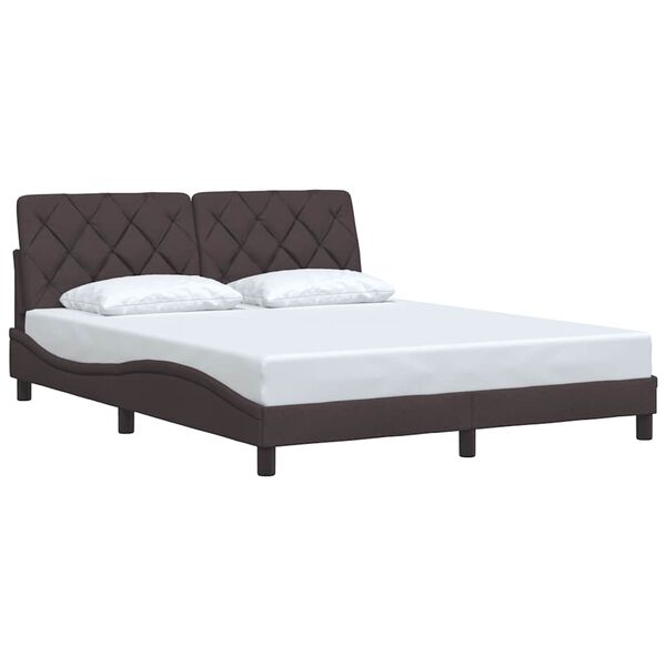 vidaXL Cadre de lit sans matelas marron fonc&eacute; 160x200 cm tissu