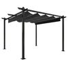 vidaXL Tonnelle de jardin avec toit r&eacute;tractable 3x3 m Anthracite