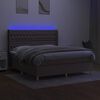 vidaXL Sommier &agrave; lattes de lit matelas et LED Taupe 180x200 cm Tissu