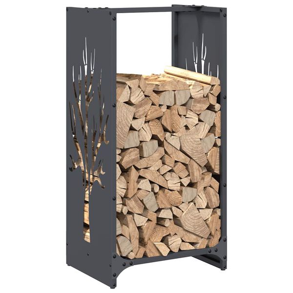 vidaXL Portant de bois chauffage anthracite 40x30x80 cm