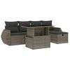 vidaXL Salon de jardin 6 pcs avec coussins gris r&eacute;sine tress&eacute;e
