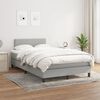 vidaXL Sommier &agrave; lattes de lit et matelas gris clair 120x190 cm tissu