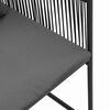 vidaXL Chaise avec coussin 4 pcs Noir et anthracite Rotin PE