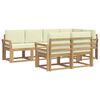 vidaXL Ensemble de canap&eacute;s d'ext&eacute;rieur 7 pc Blanc et cr&egrave;me Polyester