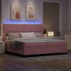 vidaXL Lit &agrave; ressorts avec matelas avec LED Rose 200 x 200 cm Velours