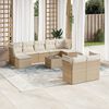 vidaXL Salon de jardin avec coussins 10 pcs beige r&eacute;sine tress&eacute;e
