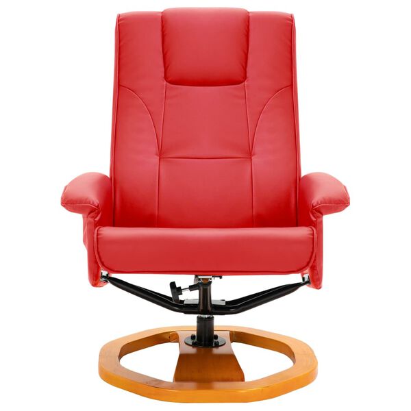 vidaXL Fauteuil de massage avec repose-pied rouge similicuir