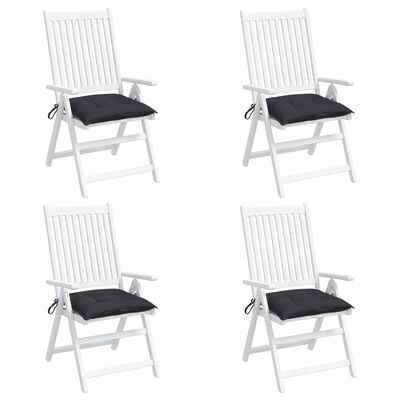vidaXL Coussins de chaise 4 pcs noir 40x40x7 cm tissu oxford