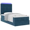 vidaXL Cadre de lit ottoman avec matelas bleu fonc&eacute; 80x200 cm velours