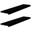 vidaXL Marches d'escalier 2 pcs brun-noir 110x25x2 cm ch&ecirc;ne massif