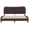 vidaXL Cadre de lit sans matelas Hvar marron fonc&eacute; 160x200 cm tissu